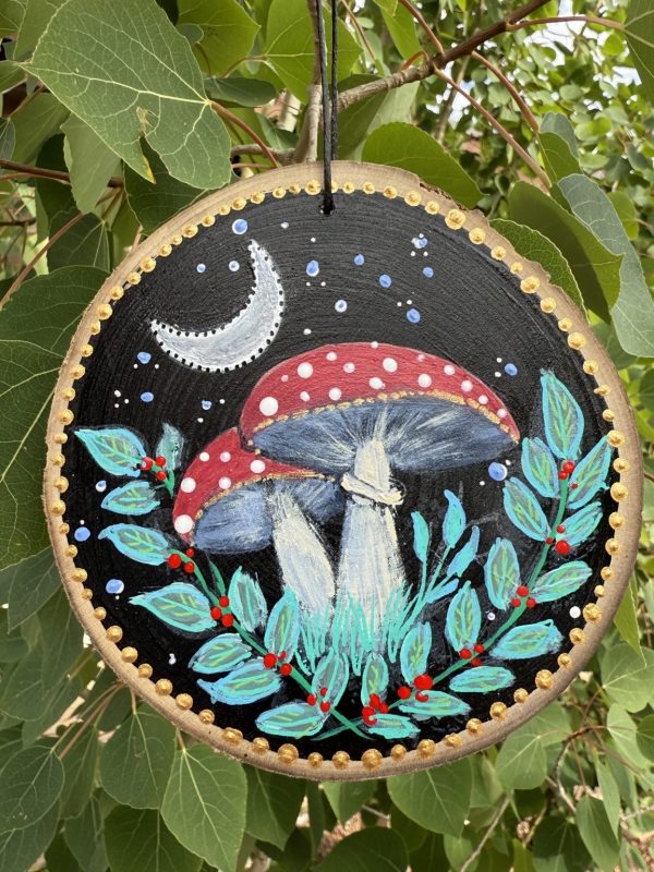 Product Image: Forest Delight – Original Hand-Painted Aspen Wood Slice
