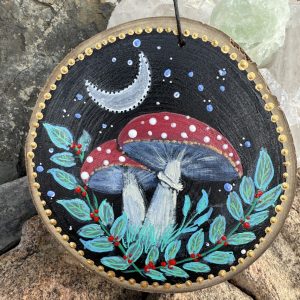 Product Image: Forest Delight – Original Hand-Painted Aspen Wood Slice