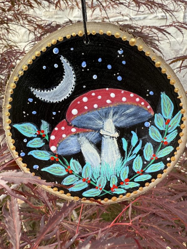 Product Image: Forest Delight – Original Hand-Painted Aspen Wood Slice