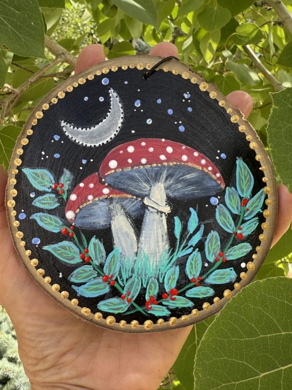 Product Image: Forest Delight – Original Hand-Painted Aspen Wood Slice