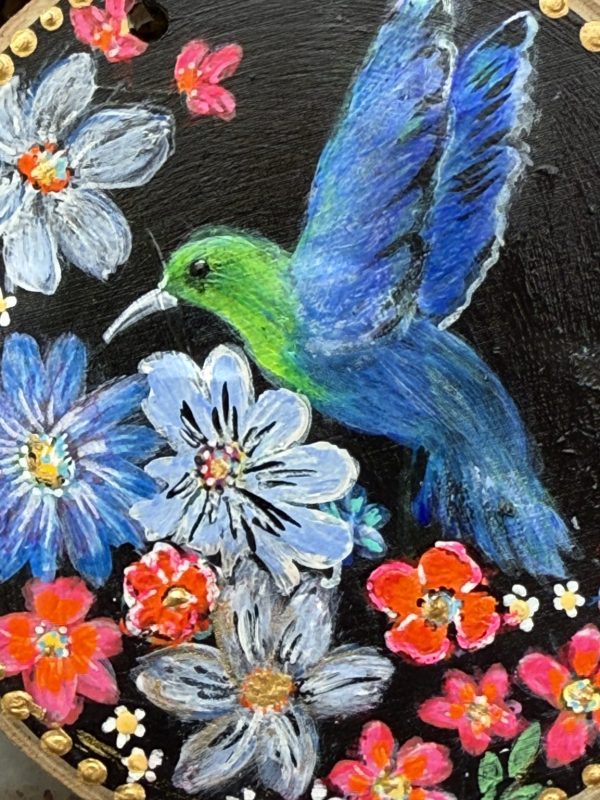 Product Image: Hummingbird Joy — Original Hand-Painted Aspen Wood Slice