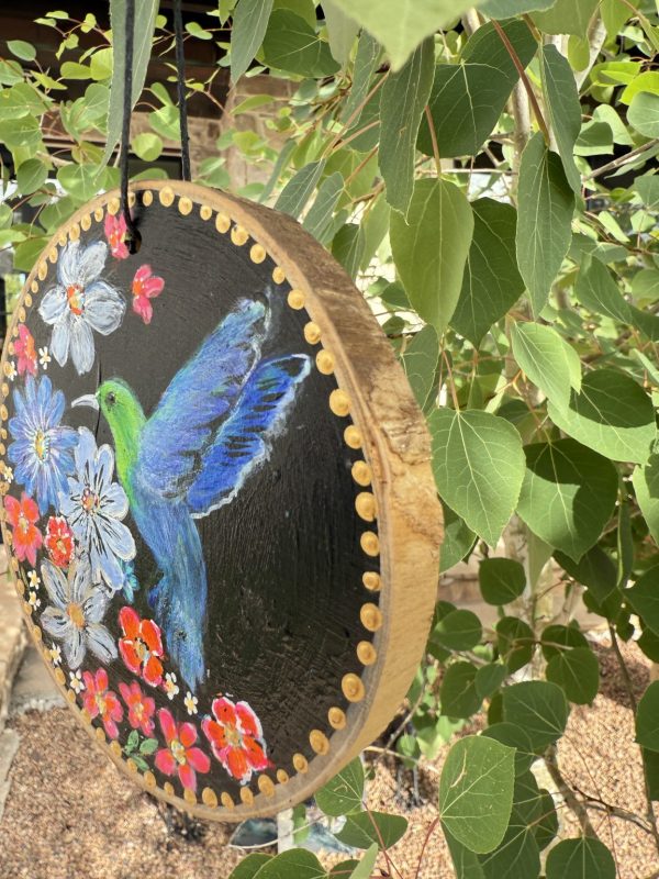 Product Image: Hummingbird Joy — Original Hand-Painted Aspen Wood Slice