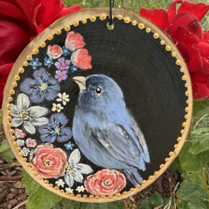Product Image: Blue Bird Beauty — Original Hand-Painted Aspen Wood Slice