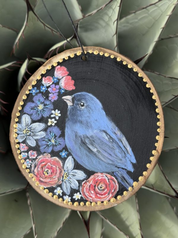 Product Image: Blue Bird Beauty — Original Hand-Painted Aspen Wood Slice