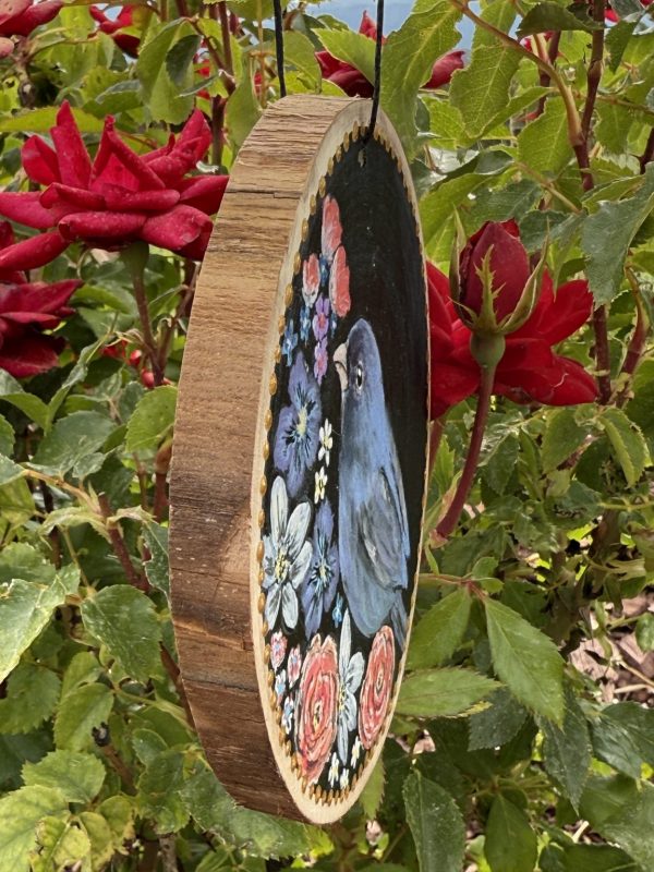 Product Image: Blue Bird Beauty — Original Hand-Painted Aspen Wood Slice
