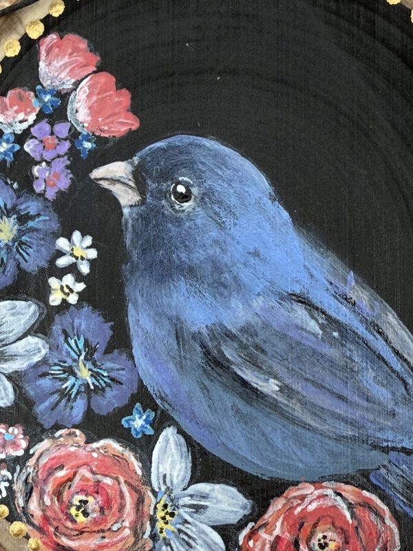 Product Image: Blue Bird Beauty — Original Hand-Painted Aspen Wood Slice