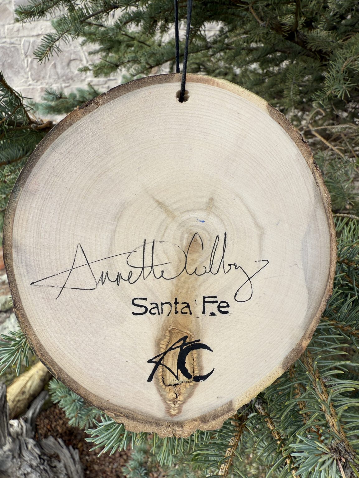 Santa Fe Marketplace Moon Raven — Original Hand-Painted Aspen Wood Slice Product Image: Moon Raven — Original Hand-Painted Aspen Wood Slice