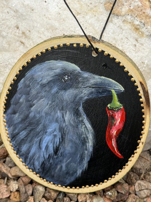 Product Image: Mystical Raven – Original Hand-Painted Aspen Wood Slice