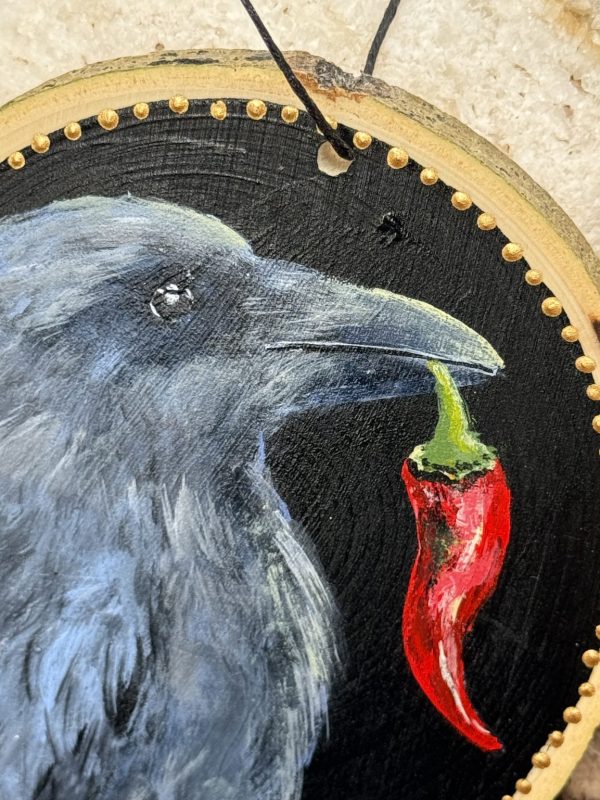Product Image: Mystical Raven – Original Hand-Painted Aspen Wood Slice