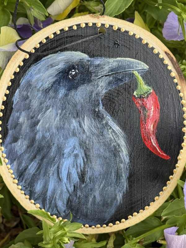 Product Image: Mystical Raven – Original Hand-Painted Aspen Wood Slice