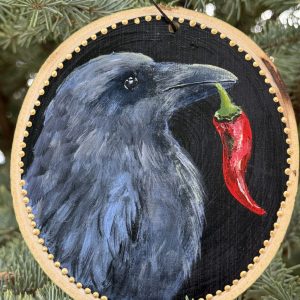 Product Image: Mystical Raven – Original Hand-Painted Aspen Wood Slice
