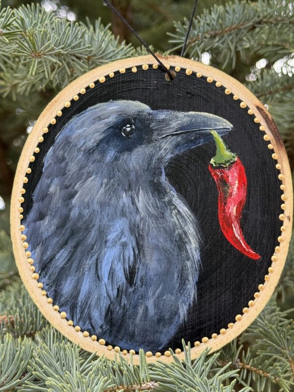 Product Image: Mystical Raven – Original Hand-Painted Aspen Wood Slice
