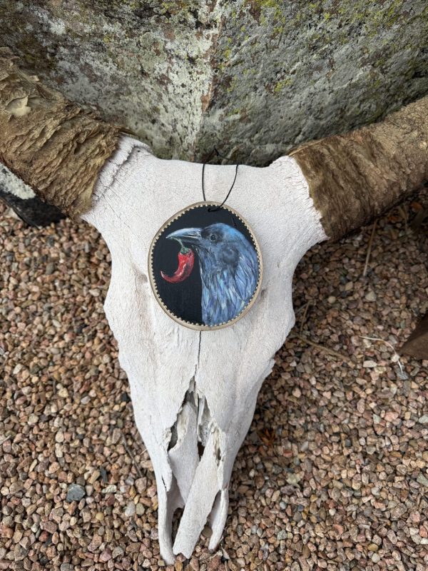 Product Image: Spirit Raven — Original Hand-Painted Aspen Wood Slice