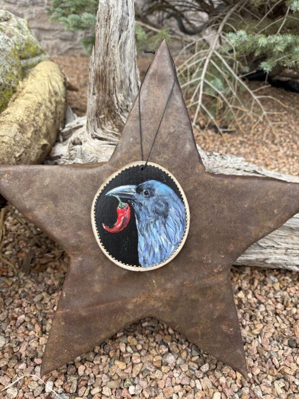 Product Image: Spirit Raven — Original Hand-Painted Aspen Wood Slice