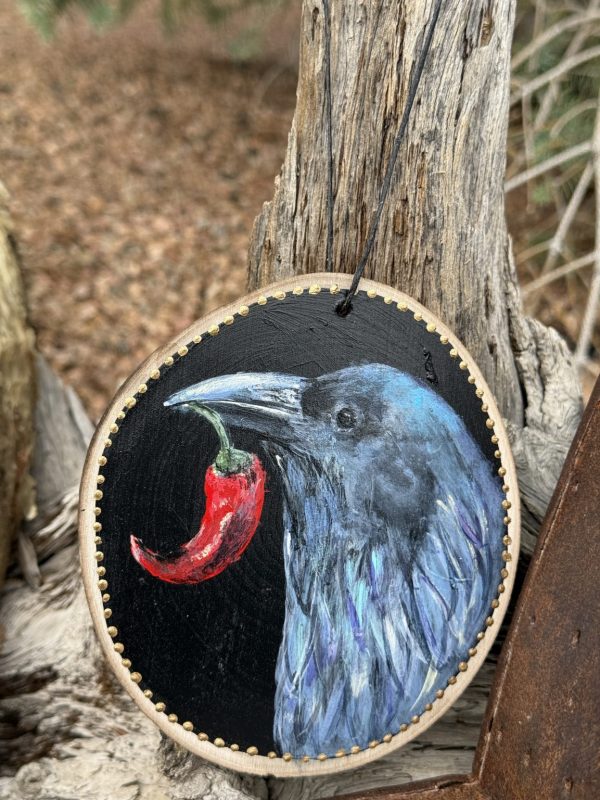 Product Image: Spirit Raven — Original Hand-Painted Aspen Wood Slice