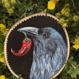 Product Image: Spirit Raven — Original Hand-Painted Aspen Wood Slice