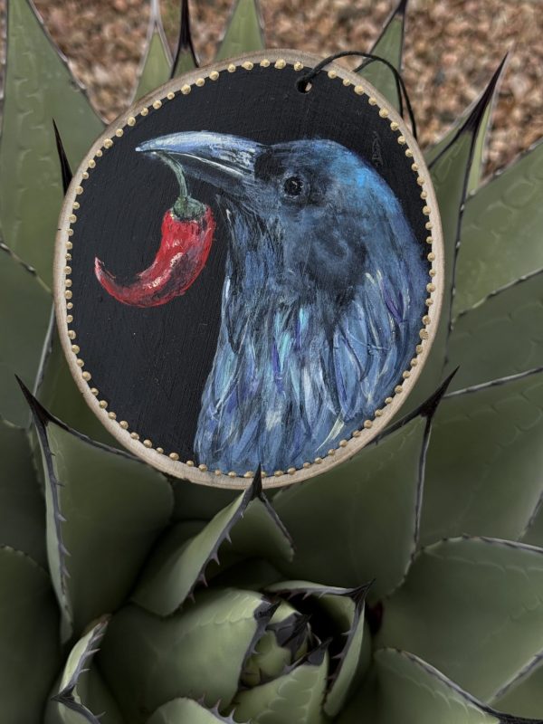 Product Image: Spirit Raven — Original Hand-Painted Aspen Wood Slice