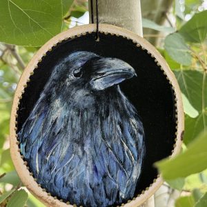 Product Image: Midnight Raven — Original Hand-Painted Aspen Wood Slice