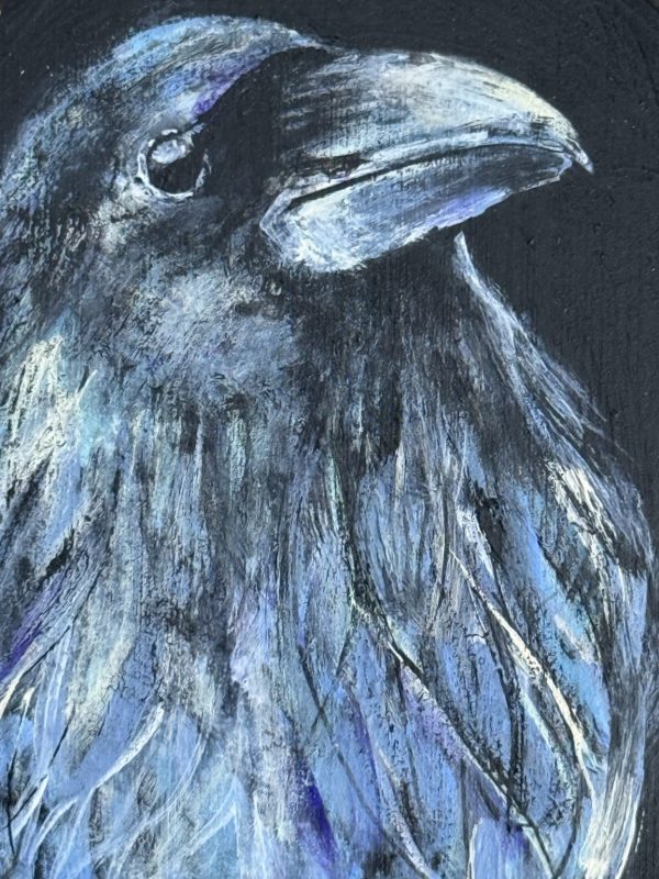Product Image: Midnight Raven — Original Hand-Painted Aspen Wood Slice