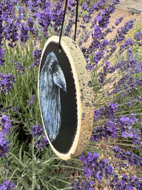 Product Image: Midnight Raven — Original Hand-Painted Aspen Wood Slice