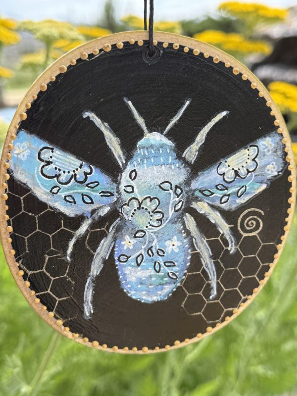 Product Image: Bee Allowing — Original Hand-Painted Aspen Wood Slice
