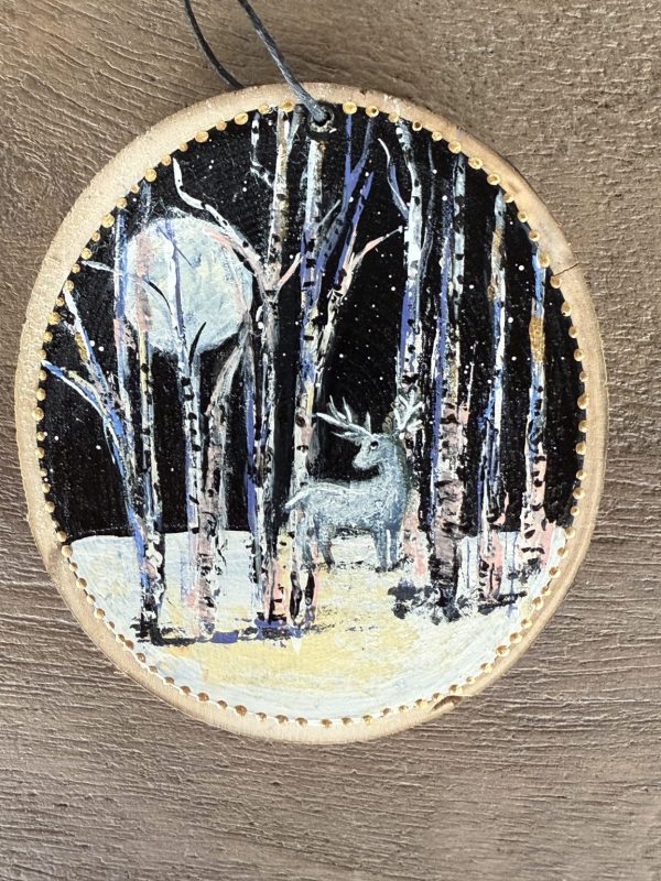 Product Image: Whispers of the Aspen Moon — Original Hand-Painted Aspen Wood Slice