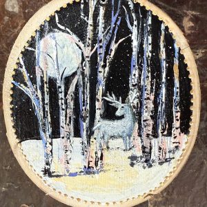 Product Image: Whispers of the Aspen Moon — Original Hand-Painted Aspen Wood Slice