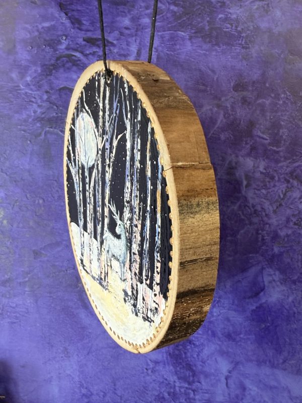 Product Image: Whispers of the Aspen Moon — Original Hand-Painted Aspen Wood Slice