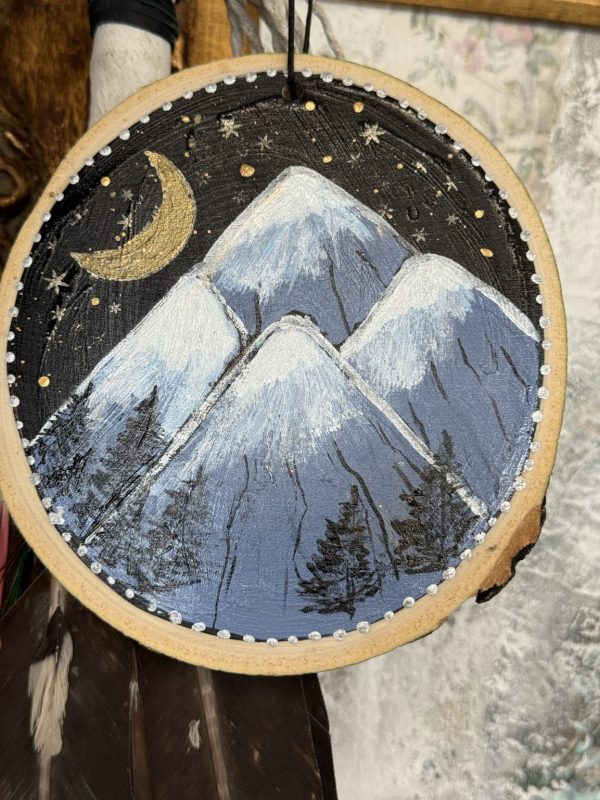 Product Image: Mountain Serenity — Original Hand-Painted Aspen Wood Slice