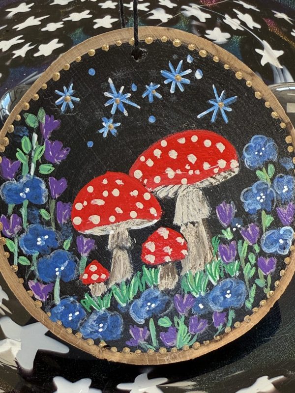 Product Image: Night Whisper — Original Hand-Painted Aspen Wood Slice