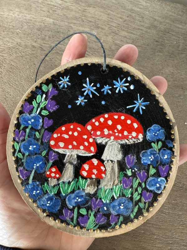 Product Image: Night Whisper — Original Hand-Painted Aspen Wood Slice