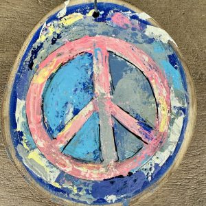 Product Image: Peace 1 — Original Hand-Painted Aspen Wood Slice