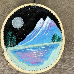 Product Image: Mountain Escape — Original Hand-Painted Aspen Wood Slice