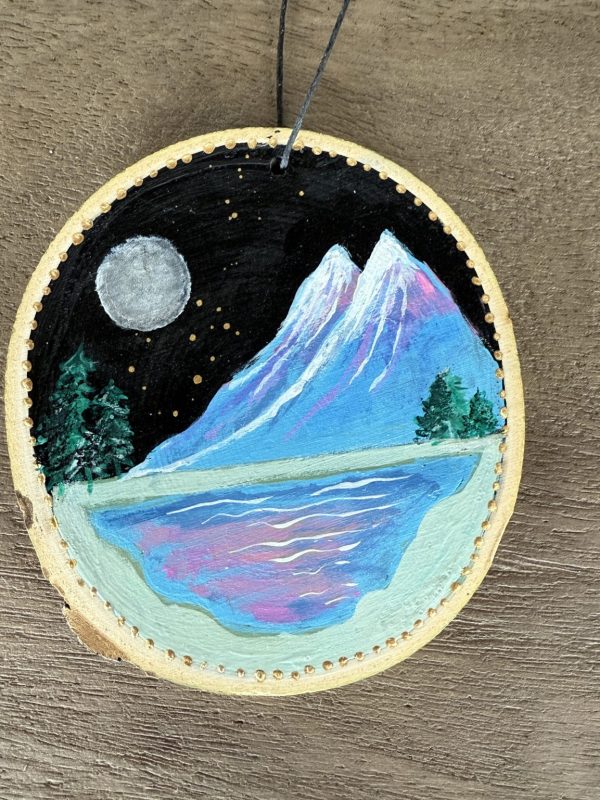 Product Image: Mountain Escape — Original Hand-Painted Aspen Wood Slice