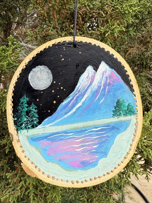 Product Image: Mountain Escape — Original Hand-Painted Aspen Wood Slice