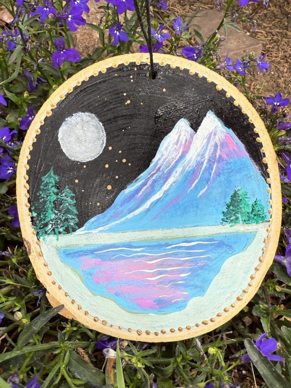 Product Image: Mountain Escape — Original Hand-Painted Aspen Wood Slice