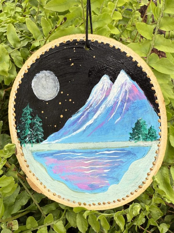Product Image: Mountain Escape — Original Hand-Painted Aspen Wood Slice