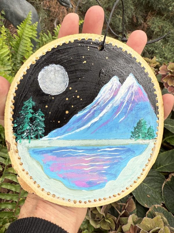 Product Image: Mountain Escape — Original Hand-Painted Aspen Wood Slice