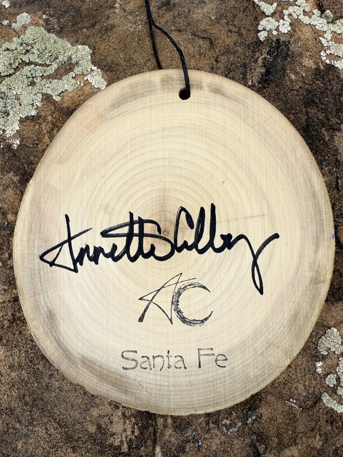 Santa Fe Marketplace Peace 2 — Original Hand-Painted Aspen Wood Slice Product Image: Peace 2 — Original Hand-Painted Aspen Wood Slice