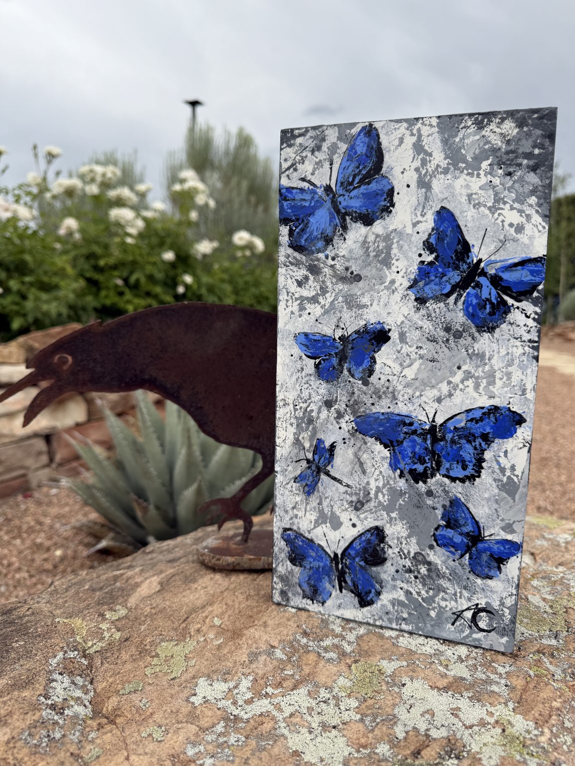 Santa Fe Marketplace Light — Original 6x12x1.5” | Acrylic on Hardwood Birch Board Product Image: Light — Original 6x12x1.5” | Acrylic on Hardwood Birch Board