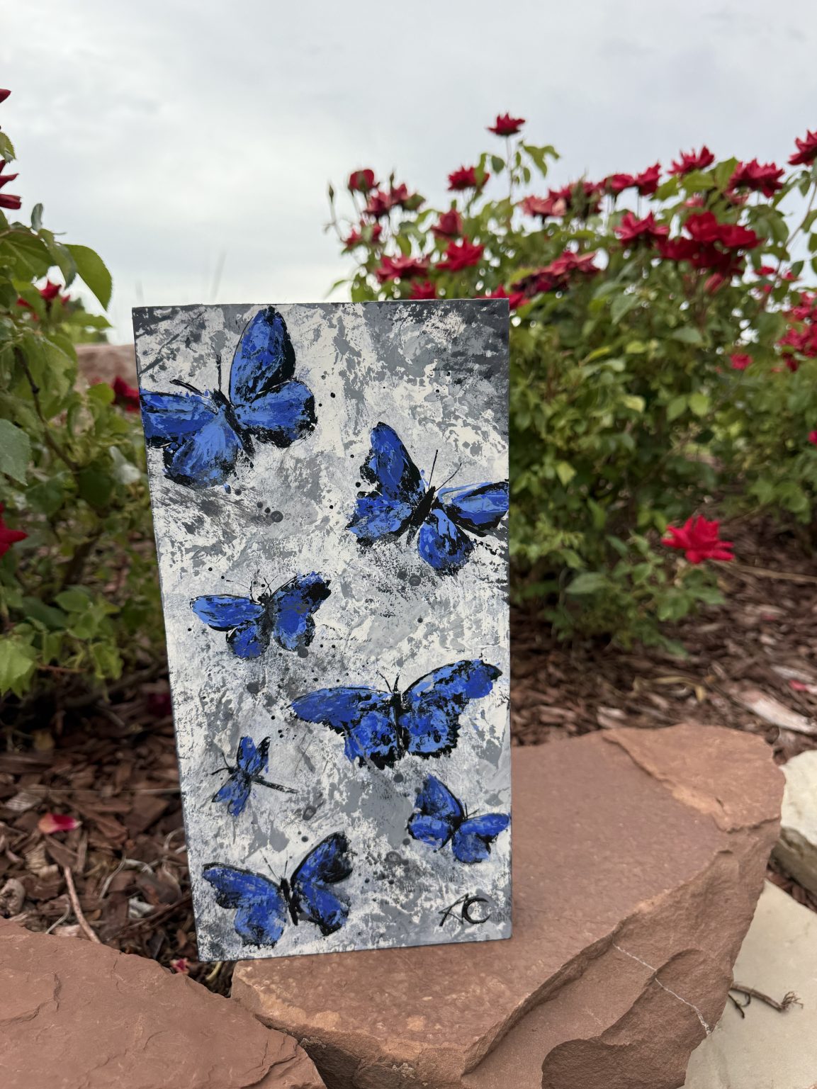 Santa Fe Marketplace Light — Original 6x12x1.5” | Acrylic on Hardwood Birch Board Product Image: Light — Original 6x12x1.5” | Acrylic on Hardwood Birch Board