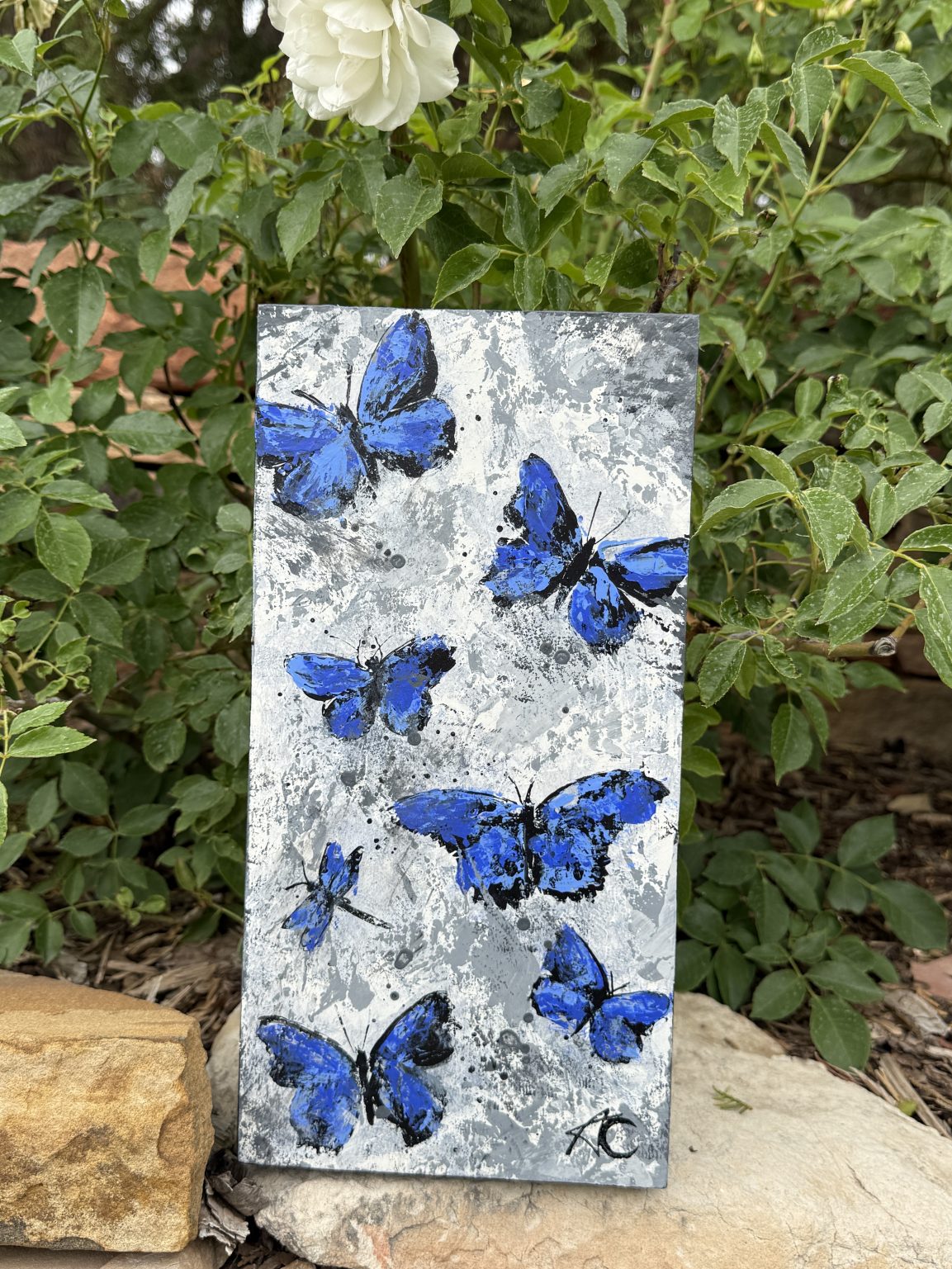 Santa Fe Marketplace Light — Original 6x12x1.5” | Acrylic on Hardwood Birch Board Product Image: Light — Original 6x12x1.5” | Acrylic on Hardwood Birch Board