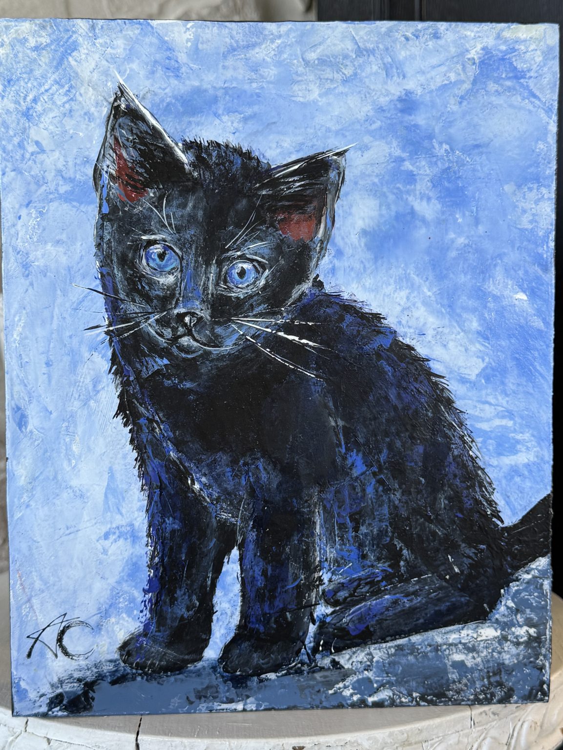 Santa Fe Marketplace Lost Without You — Original acrylic painting on 8×10 birch hardwood board (1.5″ deep) Product Image: Lost Without You — Original acrylic painting on 8×10 birch hardwood board (1.5″ deep)