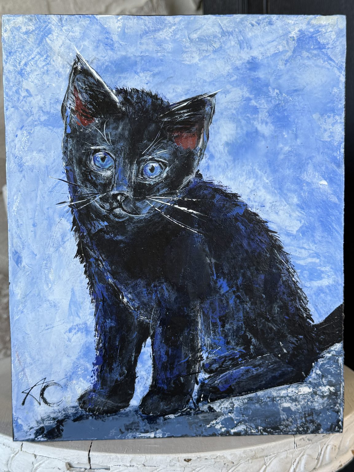 Santa Fe Marketplace Lost Without You — Original acrylic painting on 8×10 birch hardwood board (1.5″ deep) Product Image: Lost Without You — Original acrylic painting on 8×10 birch hardwood board (1.5″ deep)