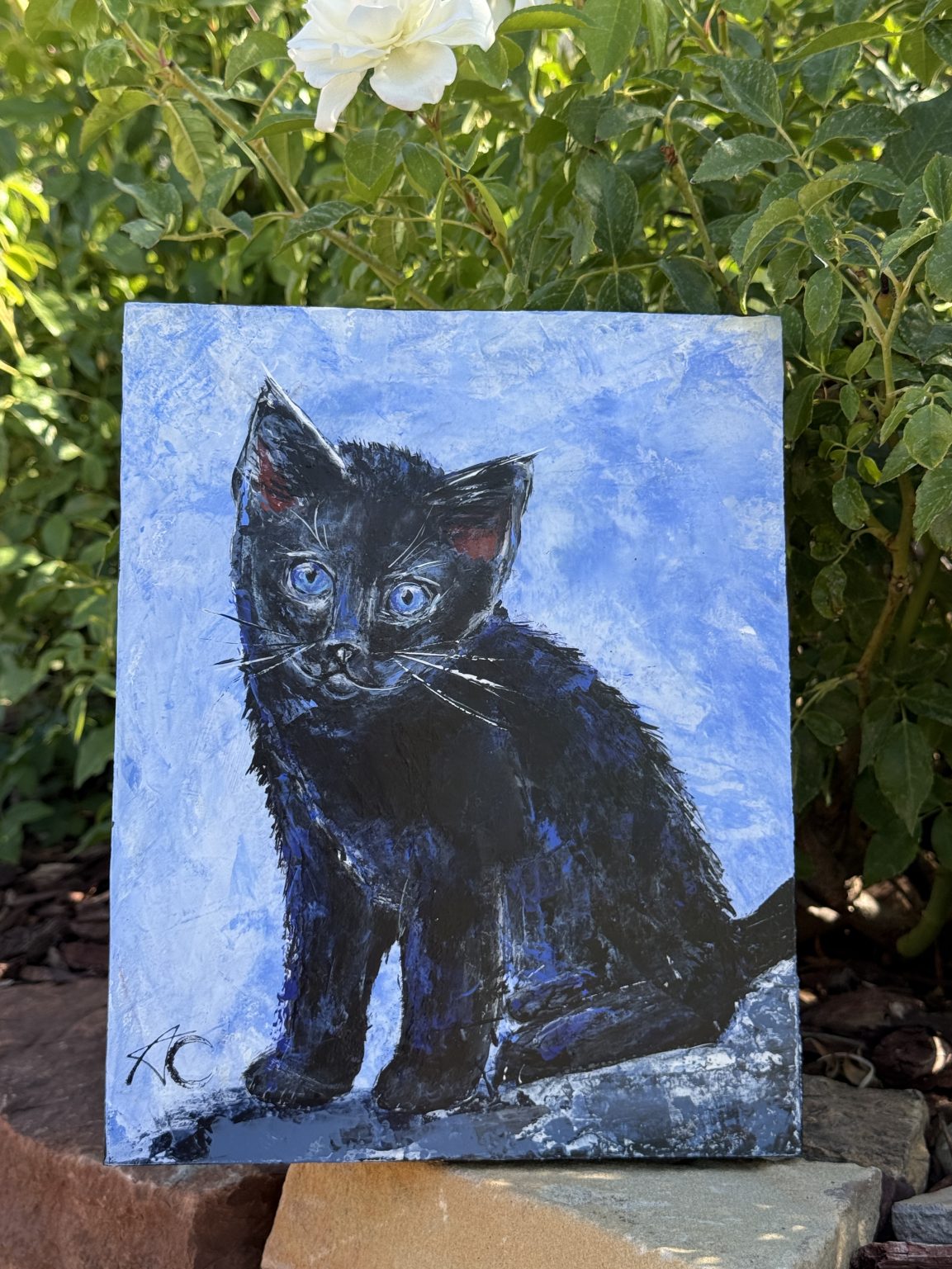 Santa Fe Marketplace Lost Without You — Original acrylic painting on 8×10 birch hardwood board (1.5″ deep) Product Image: Lost Without You — Original acrylic painting on 8×10 birch hardwood board (1.5″ deep)