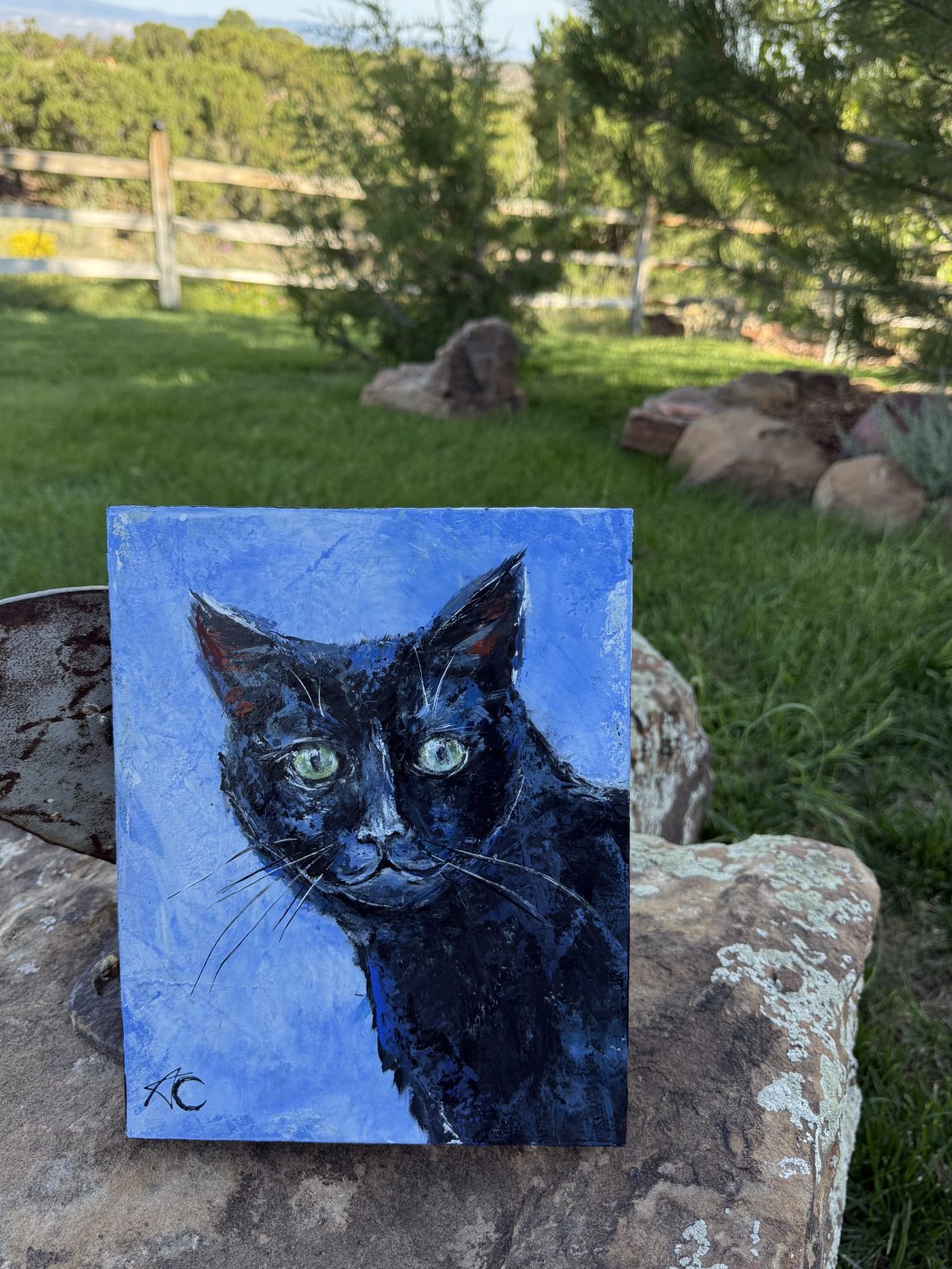 Santa Fe Marketplace Familiar — Original acrylic painting on 8×10 birch hardwood board (1.5″ deep) Product Image: Familiar — Original acrylic painting on 8×10 birch hardwood board (1.5″ deep)