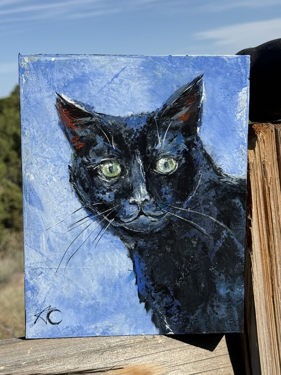 Santa Fe Marketplace Familiar — Original acrylic painting on 8×10 birch hardwood board (1.5″ deep) Product Image: Familiar — Original acrylic painting on 8×10 birch hardwood board (1.5″ deep)