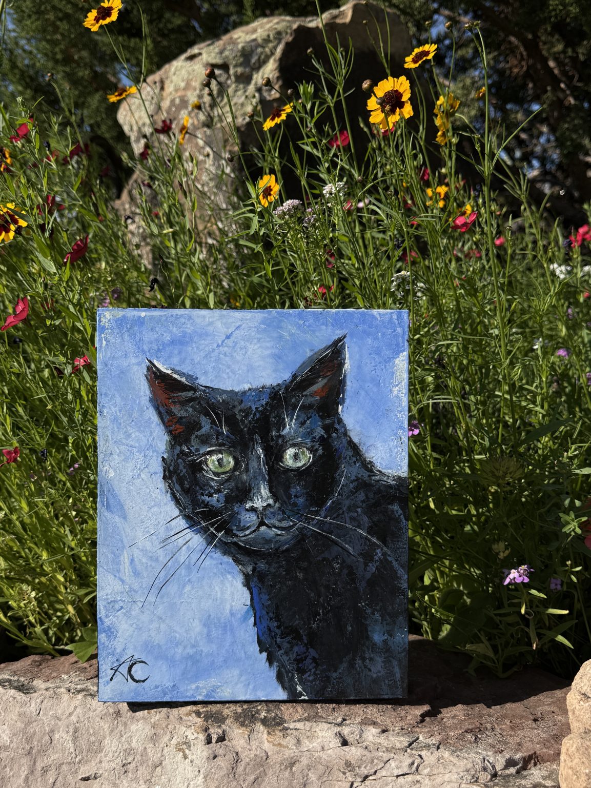 Santa Fe Marketplace Familiar — Original acrylic painting on 8×10 birch hardwood board (1.5″ deep) Product Image: Familiar — Original acrylic painting on 8×10 birch hardwood board (1.5″ deep)