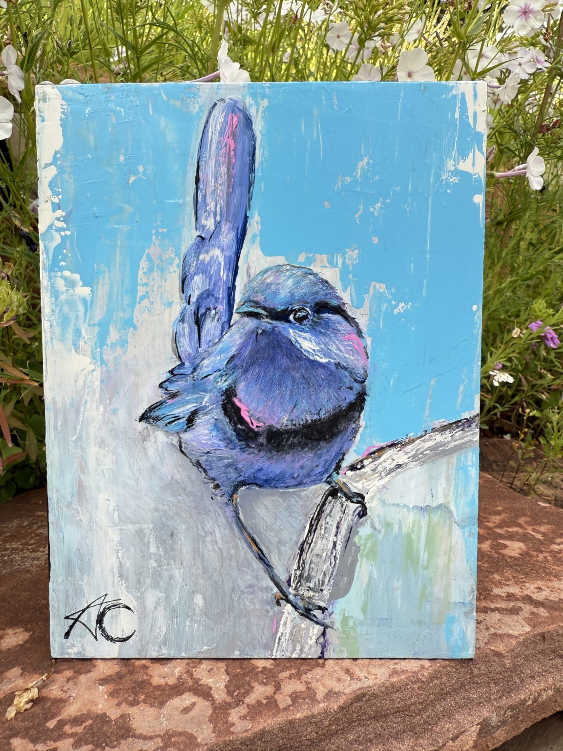 Santa Fe Marketplace Splendid Fairy — 6×8 Original Acrylic Painting Product Image: Splendid Fairy — 6×8 Original Acrylic Painting