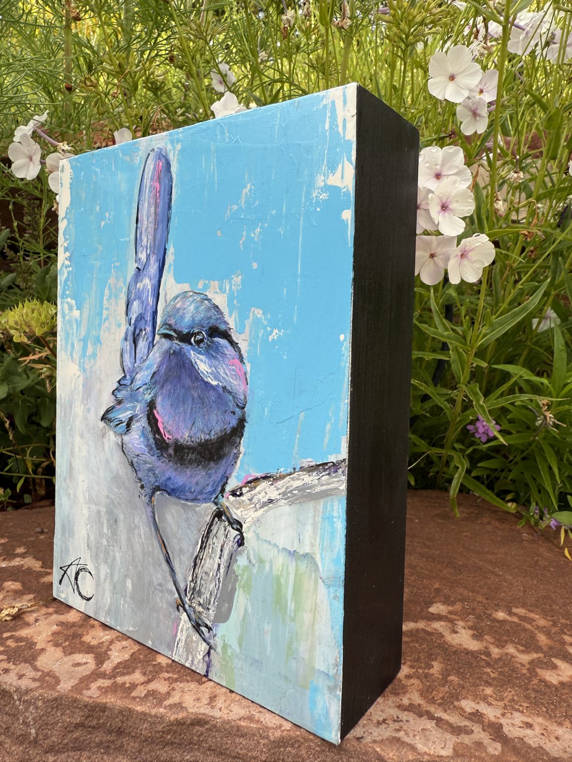 Santa Fe Marketplace Splendid Fairy — 6×8 Original Acrylic Painting Product Image: Splendid Fairy — 6×8 Original Acrylic Painting